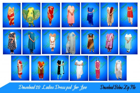 20 Ladies Dress PSD Files for Free (Zip File)