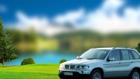 Outdoor Landscap Blur Natural with Car HD Background