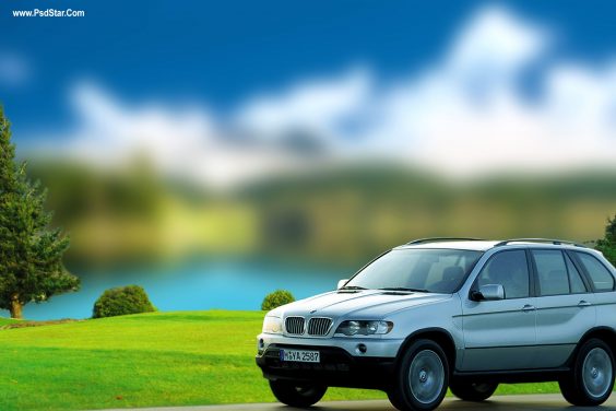 Outdoor Landscap Blur Natural with Car HD Background