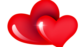 Red Dual Heart Transparent Background