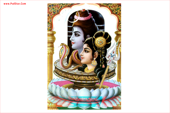 Lord Shiva and Parvati maa half photo
