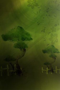 Green with fade with trees simple background