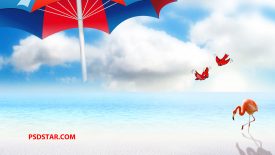 Natural Summer Background Cloud with Seashore