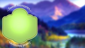 3d mountain blur background with frame