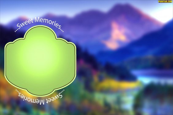 3d mountain blur background with frame
