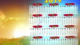 2019 Calendar Template hd for Photoshop