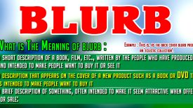 blurb meaning