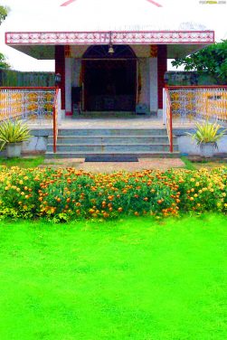 Old Temple with grass background