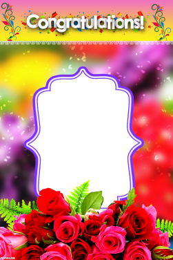 Congratulations Frame with Flower Transperent PNG